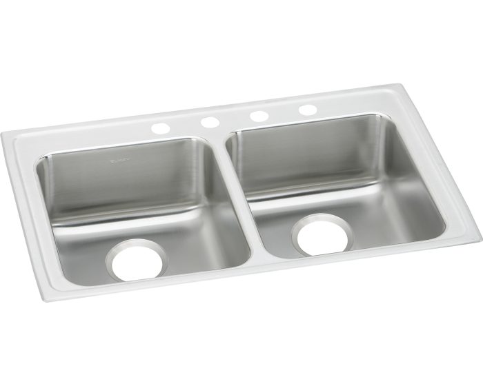 elkay elrad331965pd5 lustertone double bowl kitchen sink